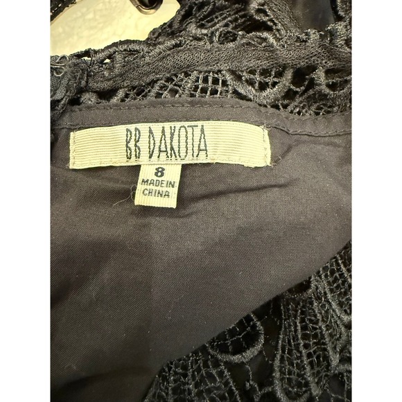 NWT BB Dakota Size 8 Black Lace Open Back Sleeveless Dress Special Occasion - Picture 9 of 11